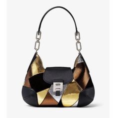 This Comes New, Never Used With A Shoulder Strap Along With A Longer Cross Body Strap. Elegant Multicolor Bags With Branded Hardware, Chic Michael Kors Textured Leather Shoulder Bag, Elegant Multicolor Shoulder Bag With Gold-tone Hardware, Michael Kors Gold Leather Shoulder Bag, Michael Kors Textured Leather Evening Bag, Multicolor Leather Shoulder Bag For Evening, Michael Kors Textured Leather Evening Shoulder Bag, Elegant Multicolor Leather Shoulder Bag, Chic Multicolor Shoulder Bag With Branded Hardware