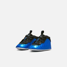 Style No. FN4870-400 Color: International Blue/Black/White The '90s are back! The Nike Posite One recreates one of our favorite basketball shoes: the Air Foamposite. With the Foamposite's signature "1Cent" heel logo, these sneakers capture the magic of the '90s. Plus, real and synthetic leather help make them durable enough for the crib and their first crawl. Infants' Nike Posite One Royal. Throwback High-top Basketball Sneakers With Round Toe, Throwback High-top Sneakers With Round Toe For Basketball, Throwback Round Toe High-top Sneakers For Basketball, Throwback Blue Basketball Shoes With Round Toe, Throwback Sports Basketball Shoes With Rubber Sole, Throwback Round Toe Basketball Sneakers, Throwback Round Toe Basketball Shoes, Blue High-top Throwback Basketball Shoes, Throwback Blue High-top Basketball Shoes