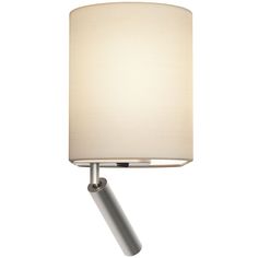 a lamp with a white shade on it