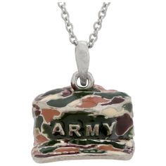 With a pendant hung proudly from your neck, you honor all of the men and women serving our country -- especially the service-person in your life. Featuring a shining, full-color pendant that lays flat when worn, this small token is one of many ways for you to show your patriotism and unending support. Silver-plated metal & enamel Approximately 1.8" L x 0.5" H x 0.5" D (4.5 x 1.2 x 1.2 cm) 16" L chain (40.6 cm) with 2" extension (5 cm) Made in Thailand Army Hat, Military Hat, The Men, Clean Air, Jewelry Vintage, Silver Plated, Thailand, Men And Women, Chain