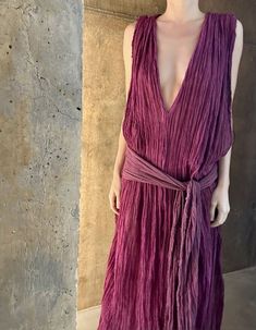 Elegant Purple Summer Maxi Dress, Vintage V-neck Evening Dress For Summer, Purple Flowy Dress For Casual Occasions, Elegant Silk Vintage Dress For Summer, Sleeveless Purple Summer Gown, Elegant Cotton Tunic Dress, Elegant Summer Silk Vintage Dress, Elegant Long Purple Dresses, Bohemian Long Summer Gown