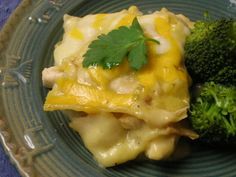 broccoli and chicken casserole on a plate