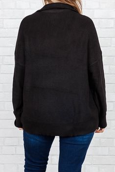 Prepare for the colder days ahead with this cutie! This pullover has a neutral black color with a stretchy figure flattering fit that is perfect to wear all season long! Layer this pullover with a solid top and skinnies for a comfy casual look! 65% Polyester, 35% Cotton Black Ribbed Sweater For Layering, Cozy Stretch Black Tops, Trendy Black Cozy Fit Top, Trendy Black Top With Comfortable Fit, Black Sweater For Layering, Soft Knit Stretch Tops For Cold Weather, Black Sweater For Cold Weather, Black Cozy Sweater For Cold Weather, Black Soft Knit Turtleneck Top