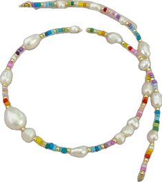 Rainbow Beaded Pearl Necklace For Gifts, Rainbow Pearl Necklace With Colorful Round Beads, Fun Rainbow Necklaces With Colorful Beads, Rainbow Colorful Beaded Pearl Necklace, Rainbow Colorful Beads Choker, Beaded Rainbow, Beaded Chocker, Beaded Collar Necklace, Rainbow Pearl