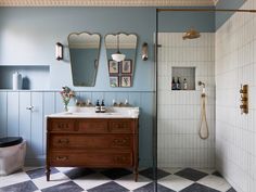 Baby Blue Bathroom, Victorian Semi Detached House, Master Ensuite, Spa Like Bathroom, Tiny Bathrooms, Gorgeous Bathroom, Upstairs Bathrooms, Blue Bathroom, Family Bathroom