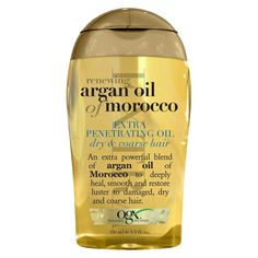 Ogx Extra Strength Moroccan Argan Oil Penetrating Hair Oil Brazilian Keratin Therapy, Argan Oil Morocco, Ogx Hair Products, Hair Oil Serum, Best Hair Oil, Moroccan Argan Oil, Healing Oils, Oil Treatments, Coarse Hair