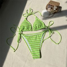 Features: Experience comfort and style with our Striped Halter High Leg Cut Bikini. Made for the modern woman, this two-piece swimsuit offers a flattering fit and high-quality material that will make you stand out on the beach. Perfect for any water activity, feel confident and chic in our swimwear. Stripe Towel, Water Activity, Knitted Necklace, Prom Dress Shopping, Striped Towels, Swimwear Dress, Short Mini Dress, Long Sleeve Bodycon Dress, Bag Dress