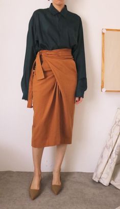 Rust Wrap Skirt, Luxury Pleated Wrap Skirt Relaxed Fit, Luxury Viscose Skirt For Work, Luxury Spring Asymmetrical Wrap Skirt, Luxury Flowy Skirt For Workwear, Luxury Pleated Midi Wrap Skirt, Luxury Chic Wrap Skirt With Relaxed Fit, Luxury Relaxed Asymmetrical Wrap Skirt, Luxury Chic Wrap Skirt With Asymmetrical Hem