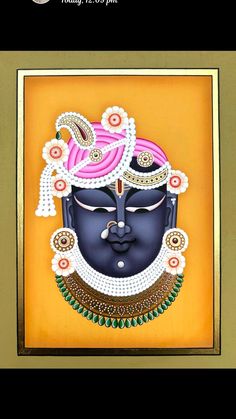 Shreenathji Rangoli Design, Shree Nathji Painting, Shreenathji Painting Sketch, Shreenathji Wallpapers, Pichwai Designs, Shreenathji Painting, Matki Decoration, Lippan Artwork