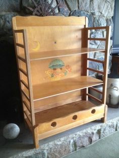 an old child's book shelf has been turned into a children's bookshelf