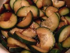 the cucumbers are cooked and ready to be eaten in the pot on the stove