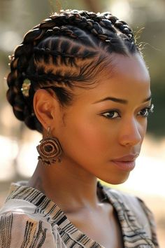 Braided Cornrow Hairstyles, Natural Curls Hairstyles, Natural Hair Updo, Braided Hairstyles Updo, Penteado Cabelo Curto, Cornrow Hairstyles