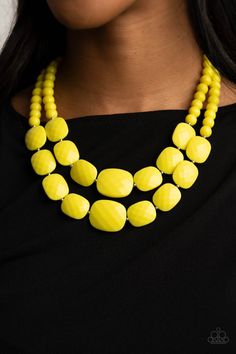 Resort Ready - Yellow ***COMING SOON*** - Bling With Crystal Infinity Wrap, Pink Jewels, Yellow Necklace, Bling Necklace, Silver Caps, Whimsical Fashion, Jewelry Images, Paparazzi Accessories, Paparazzi Jewelry