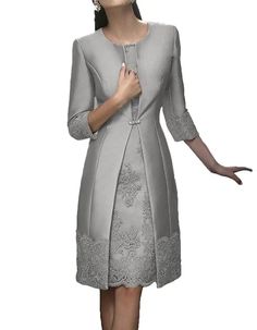 3/4 Sleeves Jacket Short Mother Dresses Short Mothers Dress, Lace Wedding Guest Dress, Mother Of The Bride Dresses Long, Formal Wear Dresses, Evening Party Gowns, Wedding Guest Dresses