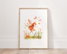 ✨ Bring a touch of magic and joy to your child's room with this whimsical watercolor fairy poster! ️🦋 The delightful design features an adorable fairy surrounded by fluttering butterflies and colorful flowers, creating a playful and dreamy atmosphere. This artwork is perfect for adding a sense of wonder and imagination to any girl's nursery or bedroom. The soft watercolor style adds a gentle, calming feel, making it an enchanting addition to your little one's space. 🎨 Ideal for: 👧 Parents loo Fairy Poster, Magical Nursery, Fairy Wall Art, Dreamy Atmosphere, Fluttering Butterflies, Whimsical Nursery, Elf Art, Girls Room Wall Art, Print Butterfly