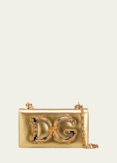 Dolce&Gabbana DG Girls Metallic Crossbody Bag Designer Crossbody Shoulder Bag With Logo Plaque, Designer Crossbody Bag With Logo Plaque, Luxury Crossbody Bag With Logo Plaque, Designer Gold Shoulder Bag With Logo Plaque, Luxury Rectangular Shoulder Bag With Gold-tone Logo Plaque, Designer Gold Bag With Logo Plaque, Designer Gold Bags With Logo Plaque, Gold Crossbody Bag With Logo Plaque, Gold Evening Bag With Logo Plaque