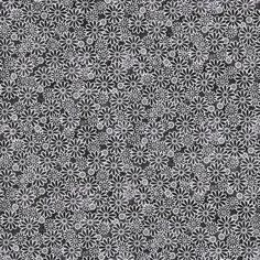 a black and white flower pattern on fabric