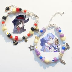 Matching handmade best friends / couple bracelets inspired by robin and boothill from honkai star rail! Withering Waves, Friends Couple, Anime Ideas, Couple Bracelets, Honkai Star Rail, Star Rail, Matching Bracelets, Favorite Jewelry, Beaded Jewelry