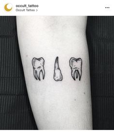 three toothbrushes and two toothpaste on the left forearm tattoo by scotttattoo