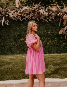 Babydoll dress with square neckline + puff sleeves Model is wearing the L. Dress With Square Neckline, Square Necklines, Babydoll Dress, Square Neckline, Puff Sleeves, Pink Dress, Baby Dolls, Puff Sleeve, Lush