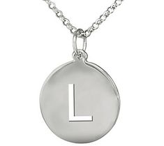 Cut out a little time for showing off your personal style with this initialed necklace. Silver Monogram Charm Necklace With Initial Pendant, Silver Monogram Initial Pendant Charm Necklace, Personalized Tan Sterling Silver Initial Necklace, Sterling Silver Initial Pendant Necklace With Cable Chain, Sterling Silver Pendant Initial Necklace With Cable Chain, Silver Initial Necklace With Cable Chain As Gift, Silver Cable Chain Necklace With Initial Pendant, Sterling Silver Monogram Initial Pendant Charm Necklace, Sterling Silver Initial Necklace With Round Pendant