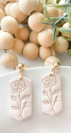 Birth Flower Earring Dangle June Birthday Gift for Her Clay - Etsy Clay Flower Earrings For Gift, Clay Flower Earrings As Gift, Delicate Flower-shaped Clay Earrings For Gifts, Handmade Clay Jewelry, June Birthday, Earring Dangle, Flower Earring, Flower Inspiration, Earring Handmade