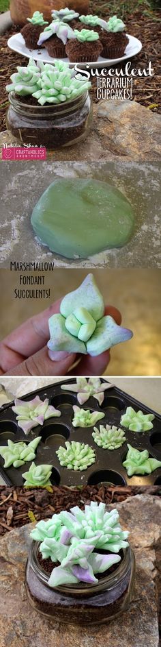 the process of making green and white flowers