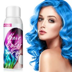 Turn your boring hairstyle into an attractive color that will attract anyone around you! Use this Quick Spray Party Hair Color and style your hair with the color of your choice! Fast and safe hair development Spray-ON your hair Instantly with BOLD Colors! It comes in an easy spray bottle for easy application. Spray on this instant hair color dye and achieve a colorful vibrant hair! Save money between beauty salon visits Hair Color Wax is a non-permanent hair spray but lasts for days. No need to Crazy Hair Day Christmas, Blue And White Hair, Temporary Hair Color Spray, Hair Color Spray, Dyed Hair Blue, Temporary Hair Dye, Spray Hair, Diy Hair Color, Bold Hair Color