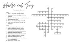 a crossword puzzle is shown with answers