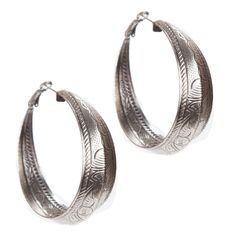 Women's West and Company Burnished Silver Hoop Earrings Small Hoop Engraved Earrings, Etched Hoop Earrings As Gift, Elegant Etched Metal Earrings, Hoop Earrings Silver, Themed Jewelry, Silver Hoops, Jewelry For Women, Silver Hoop Earrings, Earrings Silver