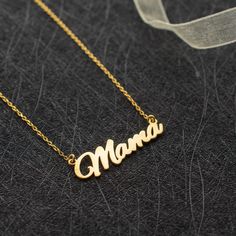 Handmade Mama Necklace gold, Silver Mom Necklace, Mothers Necklace 925 Sterling Silver, Gifts for New Mom, Mother's Day Jewelry, Silver name necklace for women * Material: High Quality Solid 925 Sterling Silver. * Necklace Length: 18 inches * Finish: Sterling Silver ∙ 18K Gold ∙ Rose Gold. * Hypoallergenic: Suitable for sensitive skin * All our jewelry is custom made by hand with care in our workshop. These necklaces beautifully catch the light and leave a gleaming impression! Energetic, unique, Personalized Gold Necklace For Mom, Personalized Gold Necklace Gift For Mom, Gold Sterling Silver Charm Necklace For Mom, Gold Name Charm Necklace For Mom, Gold Name Charm Necklace As Gift For Mom, Gold Nameplate Charm Necklace For Mom, Gold Charm Necklace With Name For Mom, Gold Charm Necklace Custom Name For Mom, Gold Charm Necklace With Custom Name For Mom