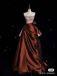 Prom Dresses Brown, Brown Dresses Formal, Award Show Dresses, High Fashion Dresses, Prom Dress Inspiration, Prom Dresses Vintage, Princess Outfits, Fantasy Dress