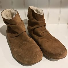 Super Cute And Cozy Lucky Brand Randi Leather Booties. Made Of Leather Uppers And Lined With A Soft Faux Fur Sherpa. Slip On. New. Never Worn. Lucky Brand Shoes, Brand Shoes, Leather Booties, Lucky Brand, Bootie Boots, Faux Fur, Leather Upper, Ankle Boots, Super Cute