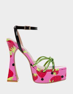 TIKY MULTI Strappy High Heels, Betsey Johnson Shoes, Black Pumps Heels, Boot Jewelry, Inner Goddess, Platform Sandals Heels, Black Sandals Heels, Betsy Johnson, Pink Heels