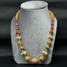 Amazing Stunning New Fashion Beaded Beautiful Brass Handmade Unique Necklace | eBay Carnelian Agate, Brass Accessories, Fashion Beads, The Lobster, Red Colour, Unique Necklace, Ethnic Jewelry, Unique Necklaces, Timeless Pieces