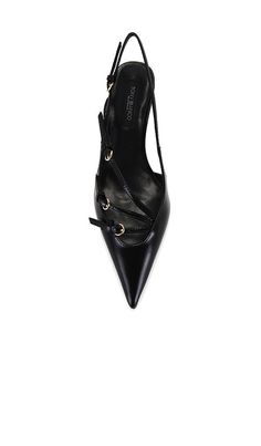 Find TONY BIANCO Koko Slingback In Black on Editorialist. Tony Bianco Koko Slingback in Black. - size 6 (also in 7.5, 8) Tony Bianco Koko Slingback in Black. - size 6 (also in 7.5, 8) Patent leather upper with manmade sole. Made in China. Sling-back styling with adjustable buckled strap. Leather footbed and lining. Strappy buckled styling. Pointed toe. Approx 50mm/ 2 inch heel. TONR-WZ848. KOKO. Based out of Australia, the Tony Bianco brand embraces a mix of the contemporary, the classic, and th Black Slingback Pumps With Leather Sole For Office, Black Slingback Pumps With Straps For Evening, Black Slingback Pumps With Leather Sole, Black Slingback Pumps With Straps And Pointed Toe, Leather Slingback Pumps With Pointed Toe And Straps, Black Slingback Pumps With Buckle For Office, Black Slingback Pumps For Night Out, Black Buckle Closure Slingback Pumps For Office, Black Slingback Pumps With Ankle Strap And Leather Sole