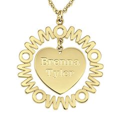 Her children are her heart as is embodied in this personalized pendant necklace. Metals: Sterling silver, 24K rose gold over sterling silver, 24K yellow gold over sterling silver, 10K white or yellow gold, 14K rose, white or yellow goldClosure: Spring-ringDimensions: 18" long rope chainPendant Size: 27mmPersonalize: 3 name maximum; 8 letters maximum per nameCare: Wipe CleanCountry of Origin: USJewelry photos are enlarged to show detail. Disclaimer: Metal may be rhodium plated to enhance appearan Child Names, Mom Jewelry Personalized, Necklace With Kids Names, Personalized Pendant Necklace, Mommy Jewelry, Family Jewelry, Family Jewellery, Personalized Pendant, Mom Jewelry