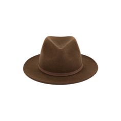 Brown Leather Fedora For Fall, Classic Brown Fedora For Fall, Brown Fur Felt Hat For Fall, Fall Brown Fur Felt Hat, Solid Wool Hat For Fall, Classic Brown Flat Brim Felt Hat, Brown Fall Hat Bands, Brown Wool Fedora Hat, Brown Felt Hat With Curved Brim