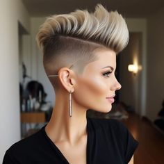 Undercuts For Women Short Haircuts, Short Mohawk Hairstyles For Women, Edgy Short Hair For Women Over 50, Mohawk For Women, Spiky Pixie Haircut Spikes, Short Spiky Haircuts For Women, Undercut Short Hair, Spiky Haircuts For Women, Blond Pixie