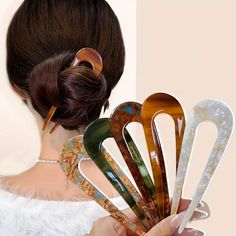 Vintage Hairpin Acetic Acid U-shaped Hair Stick Headwear, Minimalist Hair Bun Maker Hair Accessories Hair Curling Tools, Bun Maker Hairstyles, Eva Hair, Hair Bun Maker, U Shaped Hair, Bun Maker, Party Hair Accessories, Casual Hairstyles, Hair Stick