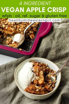 a bowl filled with granola and ice cream