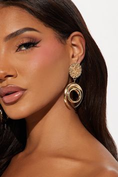 Available In Gold. Drop Earrings Metal Material Post Back Closure Final Sale Imported | Escondido Farms Earrings in Gold by Fashion Nova Earrings Metal, Earrings In Gold, Gold Drop Earrings, Metal Material, Gold Fashion, Accessories Earrings, Fashion Nova, Final Sale, Gold Earrings