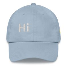 Hi classic dad baseball hat Hi Emoji, Popular Hats, Mom Hat, Mom Hats, Embroidered Baseball Caps, White Embroidery, Together We Can, Green Camo, Dad Hat