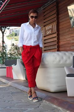 Casual Pants for Women / Red Wrap Pants / Loose Cotton Pants / 4 pockets / Wide-leg Pants / Baggy Pa Red Ankle-length Harem Pants With Pockets, High Waist Red Harem Pants With Pockets, Red High Waist Harem Pants With Pockets, Red High-waist Harem Pants With Pockets, Red Linen Pants, Loose Cotton Pants, Summer Linen Pants, Linen Pants Outfit, Cotton Casual Pants