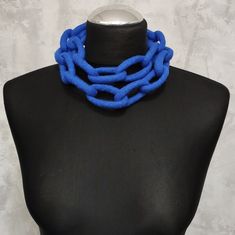 Felted chain blue is made of merino wool using wet felting technique. This a wool chain scarf is very light and pleasant to the touch. The length of the chain necklace  from the neck is 18 inches. Felted necklace will be a great addition to the spring-autumn-winter wardrobe. Such a circle necklace,will be a wonderful gift for those who love natural organic materials. More felted chain scarf and wool necklaces here: https://www.etsy.com/shop/EmbroideredFeltGifts?ref=seller-platform-mcnav%C2%A7ion Choker Scarf, Wool Necklace, Chain Scarf, Textile Necklace, Felt Necklace, Felt Wool, Handmade Textiles, Gift For Sister, Love Natural