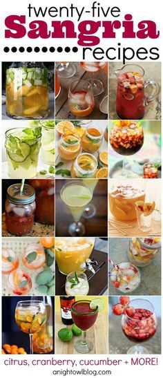 many different types of drinks are shown in this collage with the words, twenty five sang