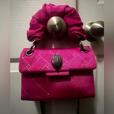 Pink Brand New Handbag With Rhinestones That Gives The Bad A Extra Sparkle. Perfect For Size Pink Handbag, Mini Pink, Pink Handbags, Pink Brand, Kurt Geiger, Bags Mini, The Bad, New Handbags, Mini Bag