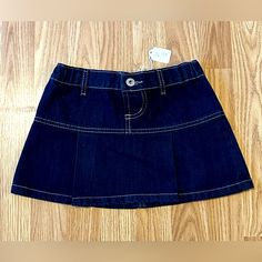 High Quality Jean Skirt. Button Closure. Stretch Elastic Waistband Cute Fitted Denim Skirt With Pockets, Fitted Blue Denim Skirt For School, Casual Fitted Denim Skirt For School, Pleated Jean Skirt, Toddler Dresses, Jean Skirt, Kids' Dresses, Casual Dresses, Dresser