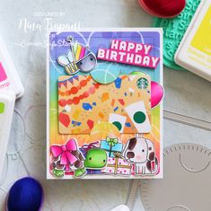 a close up of a birthday card on a table