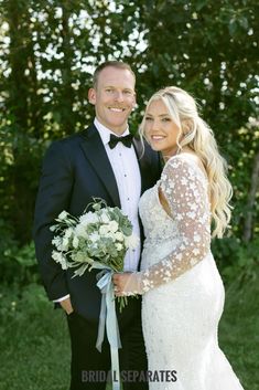 a bride and groom posing for a photo